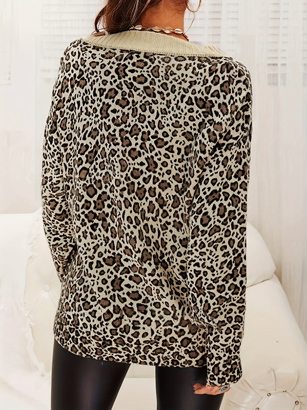 Sienna - Maglione V-Neck Leopardato