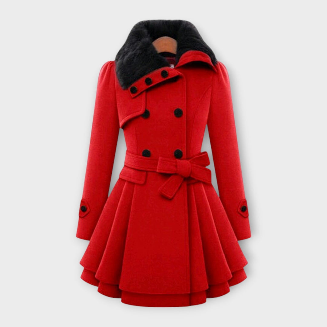 Emma - Cappotto Elegante con Collo in Pelliccia Sintetica