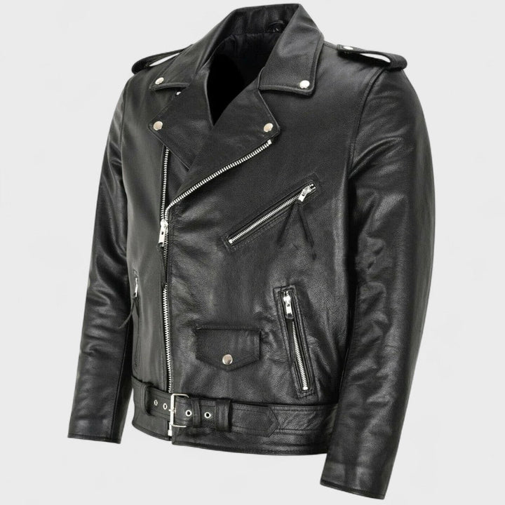 Austin - Giacca in Pelle Biker Classica