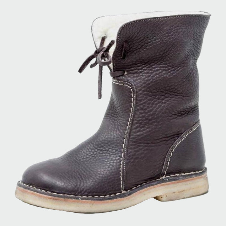 Scarpe da uomo in pelle impermeabili con rivestimento in lana