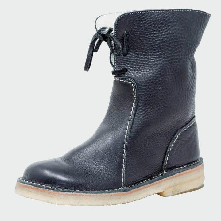 Scarpe da uomo in pelle impermeabili con rivestimento in lana