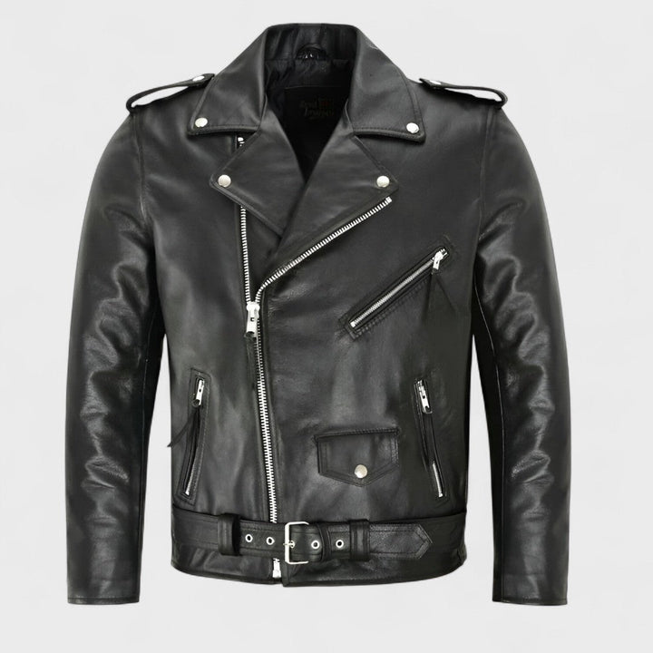 Austin - Giacca in Pelle Biker Classica